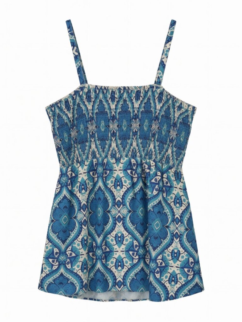 Venus Women's Paisley Smocked Strapless Top L